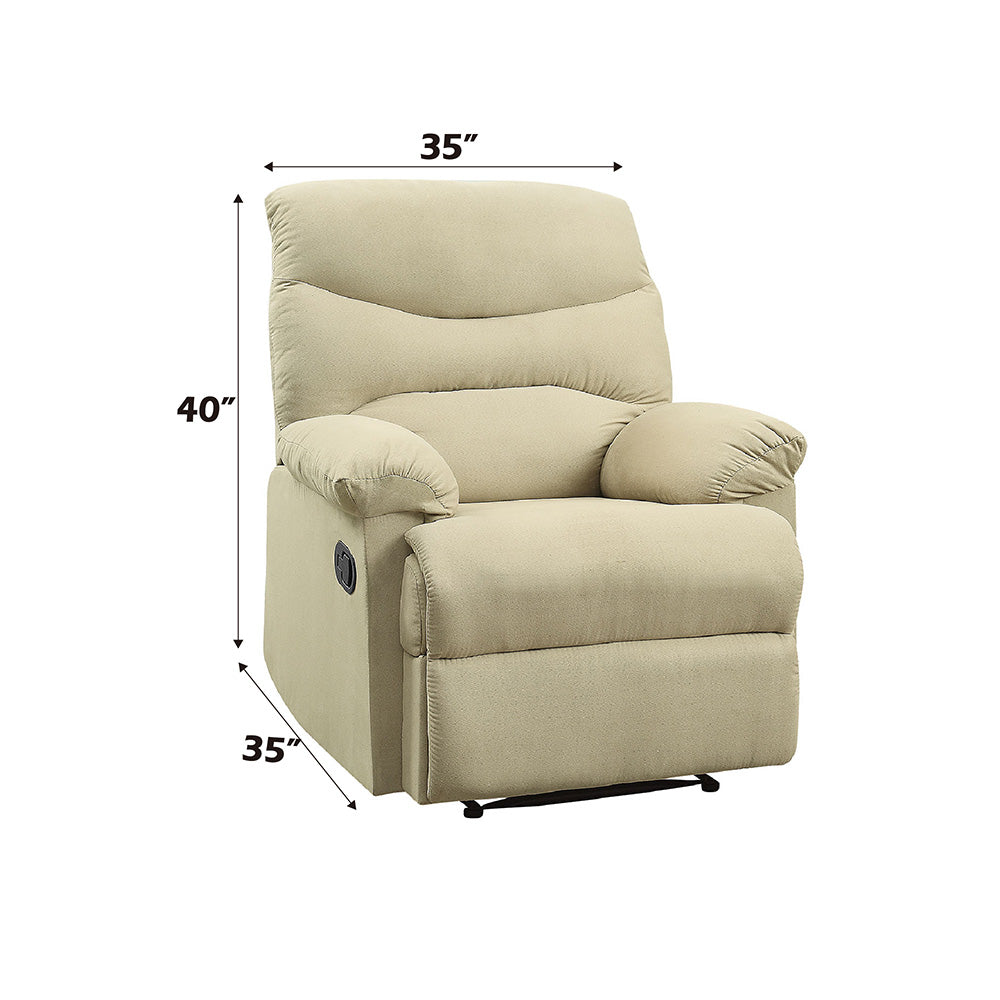 Arcadia Beige Microfiber Recliner