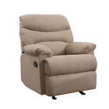 Arcadia Light Brown Microfiber Recliner