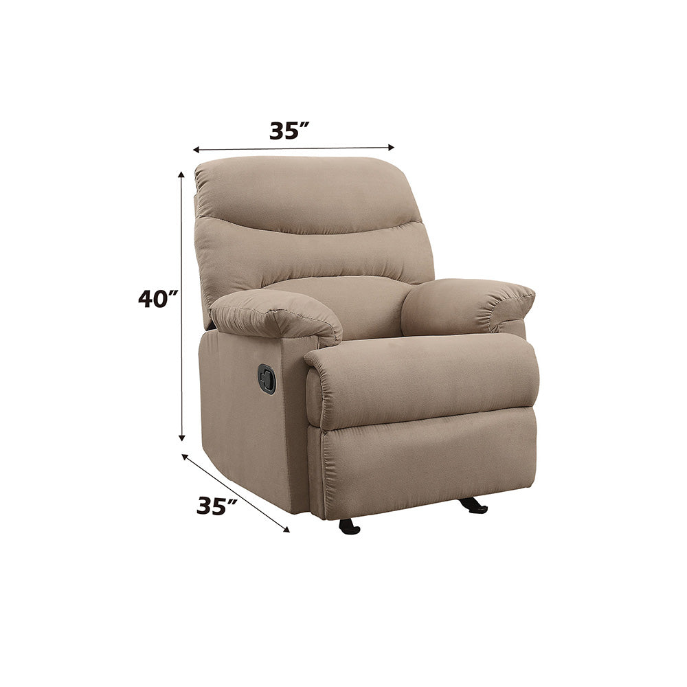 Arcadia Light Brown Microfiber Recliner