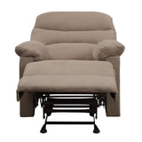 Arcadia Light Brown Microfiber Glider Recliner