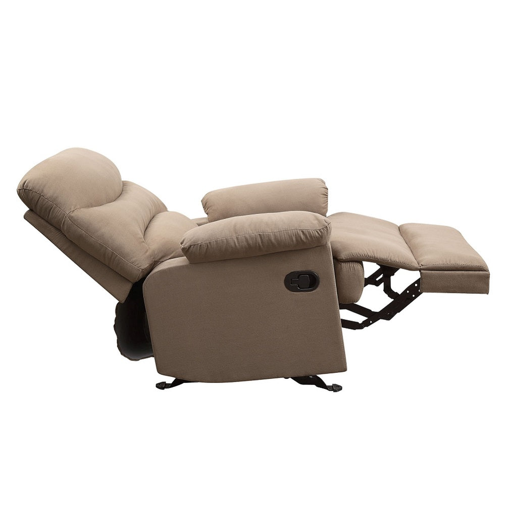 Arcadia Light Brown Microfiber Glider Recliner