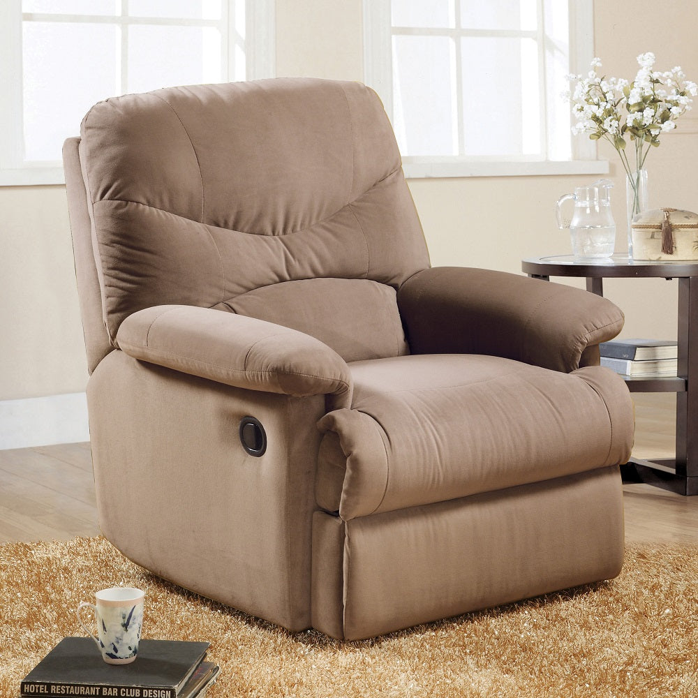 Arcadia Light Brown Microfiber Glider Recliner