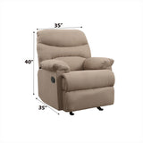 Arcadia Light Brown Microfiber Glider Recliner