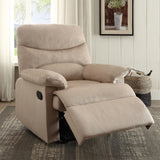 Arcadia Light Brown Woven Fabric Recliner