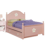 Floresville White Flowers & Pink Finish Trundle