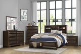 Chesky Warm Espresso California King Platform Bed With Footboard Storage