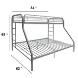 Tritan Silver Finish Twin Xl/Queen Bunk Bed