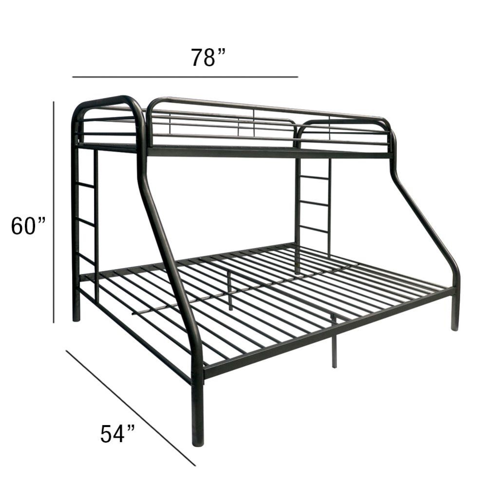 Tritan Black Finish Twin/Full Bunk Bed