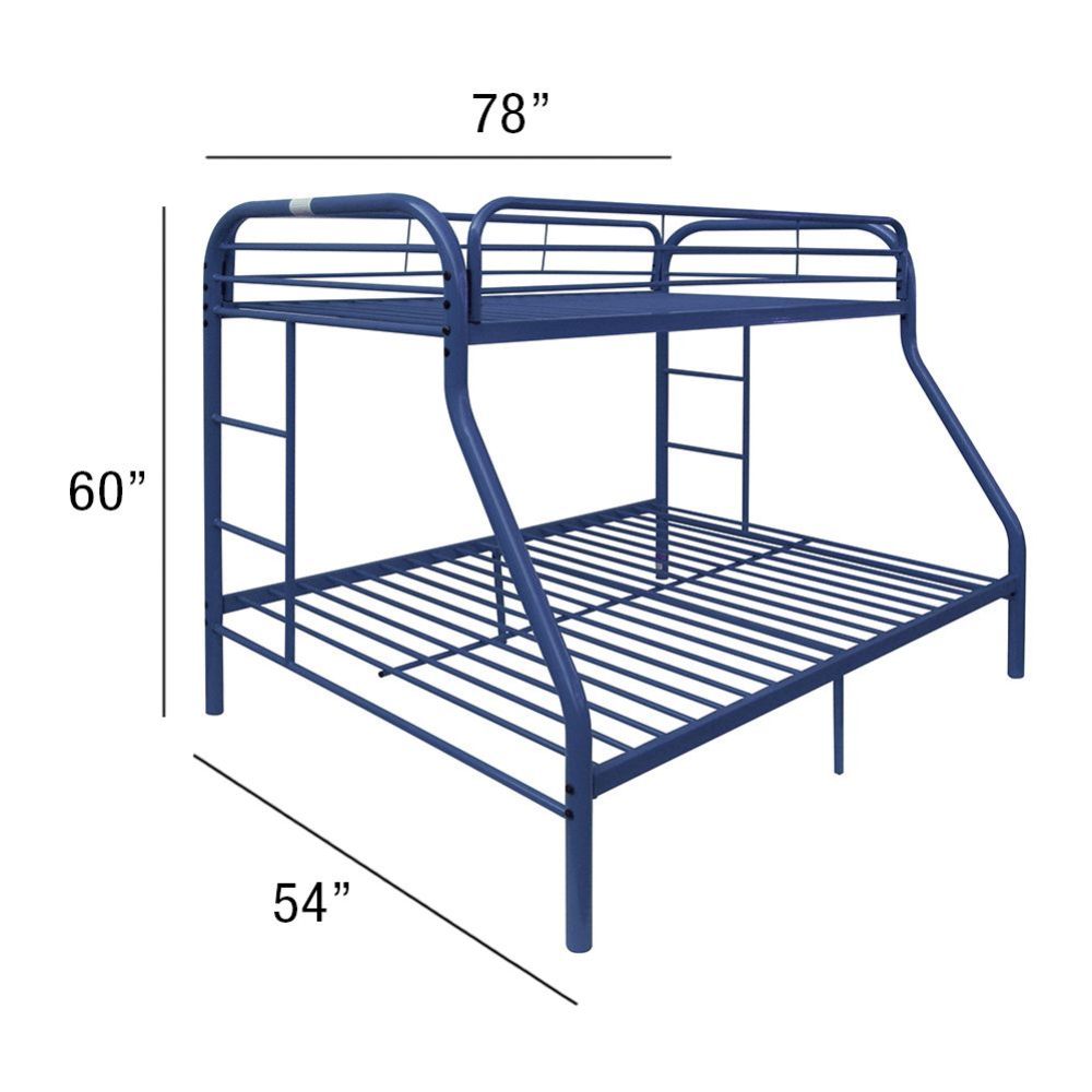 Tritan Blue Finish Twin/Full Bunk Bed