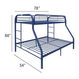 Tritan Blue Finish Twin/Full Bunk Bed