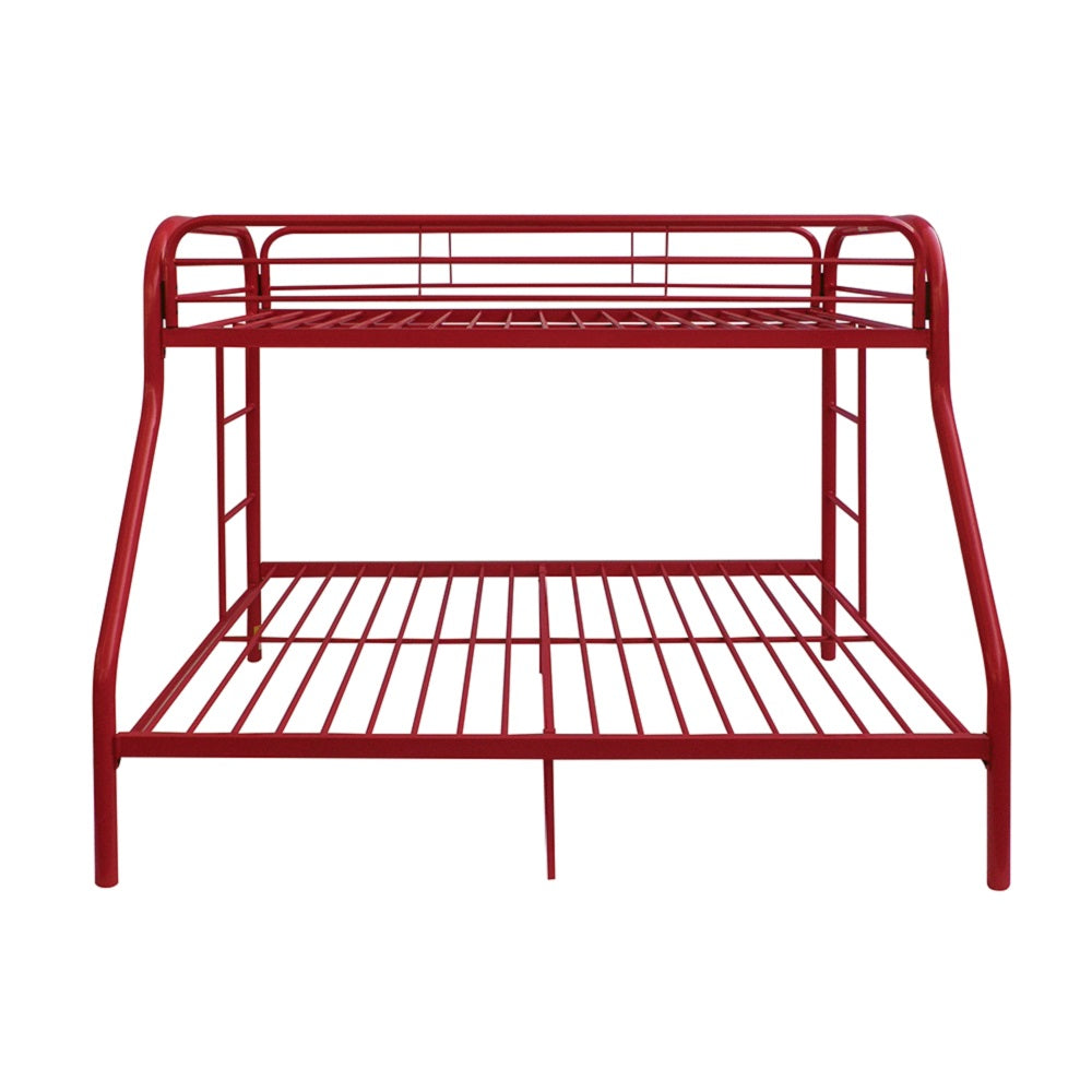 Tritan Red Finish Twin/Full Bunk Bed