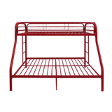 Tritan Red Finish Twin/Full Bunk Bed