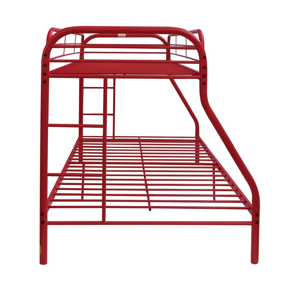 Tritan Red Finish Twin/Full Bunk Bed