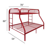 Tritan Red Finish Twin/Full Bunk Bed