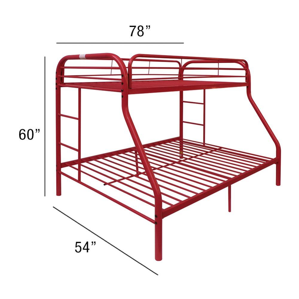 Tritan Red Finish Twin/Full Bunk Bed