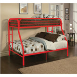 Tritan Red Finish Twin/Full Bunk Bed