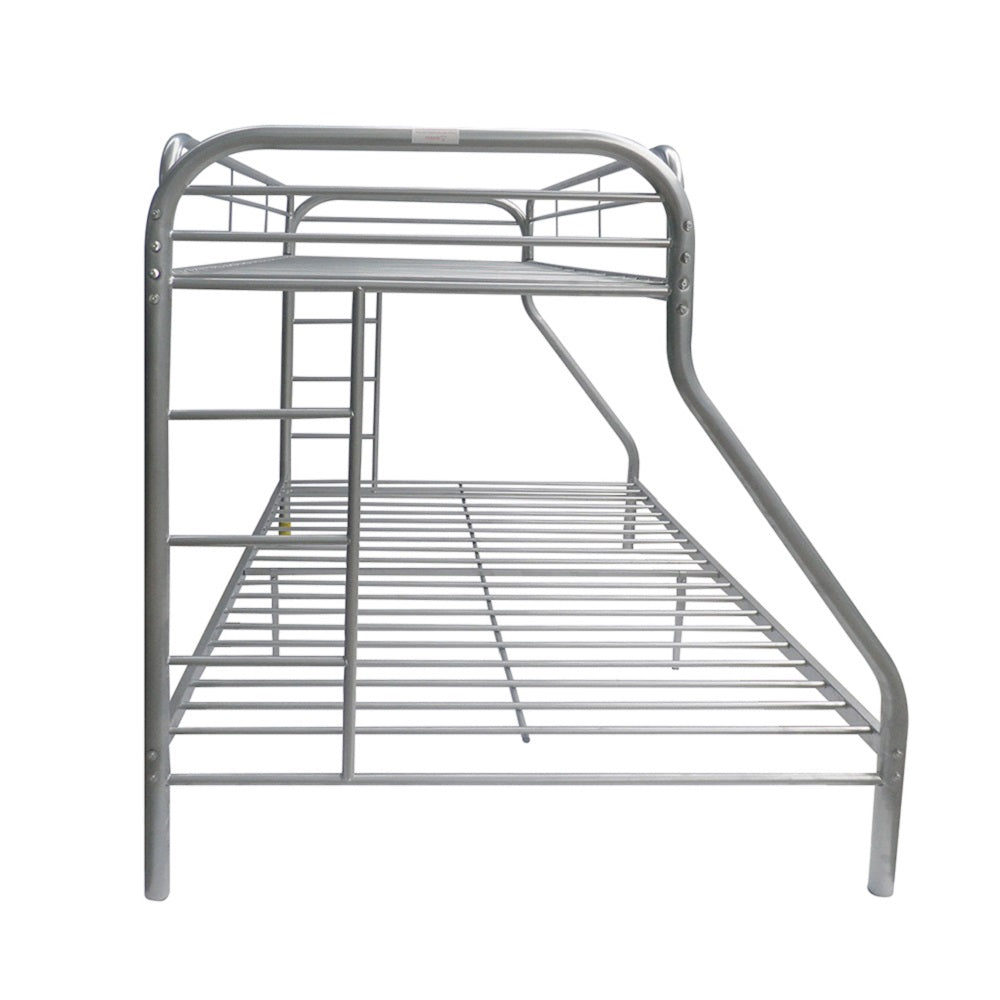 Tritan Silver Finish Twin/Full Bunk Bed