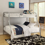 Tritan Silver Finish Twin/Full Bunk Bed