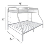 Tritan White Finish Twin/Full Bunk Bed