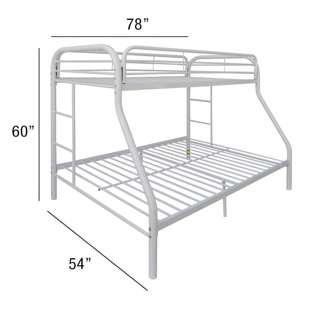 Tritan White Finish Twin/Full Bunk Bed