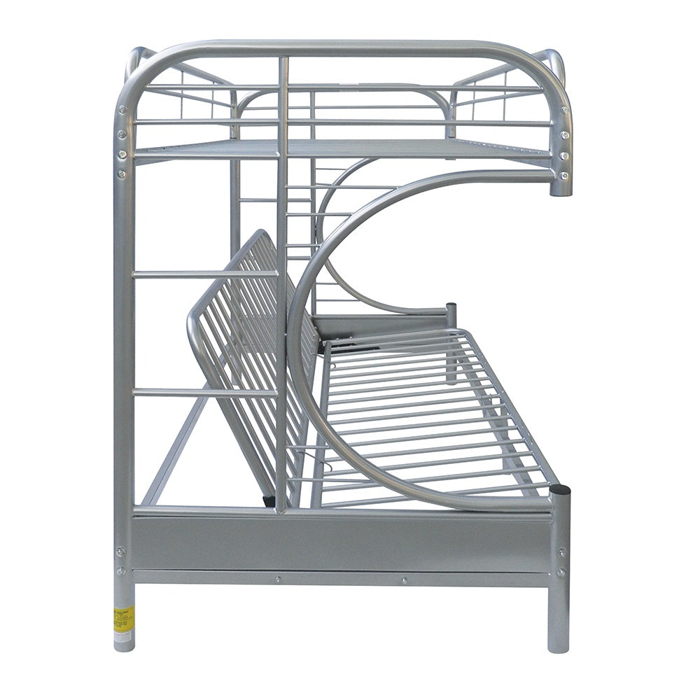 Eclipse Silver Finish Twin/Full/Futon Bunk Bed