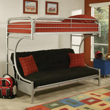 Eclipse Silver Finish Twin/Full/Futon Bunk Bed