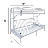 Eclipse White Finish Twin/Full/Futon Bunk Bed