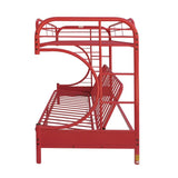 Eclipse Red Finish Twin/Full/Futon Bunk Bed