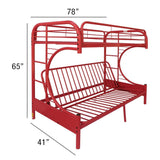 Eclipse Red Finish Twin/Full/Futon Bunk Bed