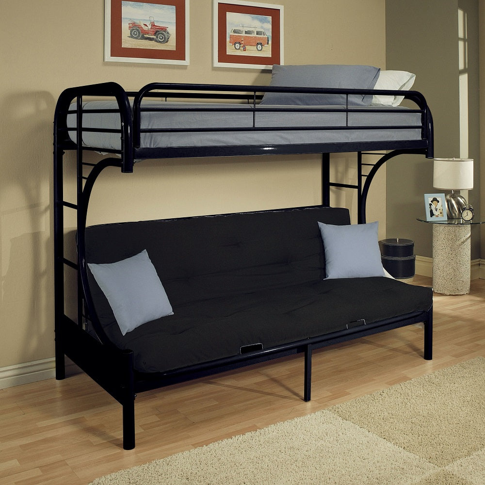 Eclipse Black Finish Twin Xl/Queen/Futon Bunk Bed