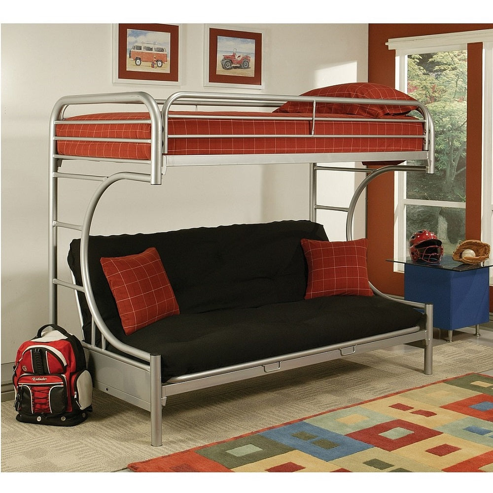 Eclipse Silver Finish Twin Xl/Queen/Futon Bunk Bed