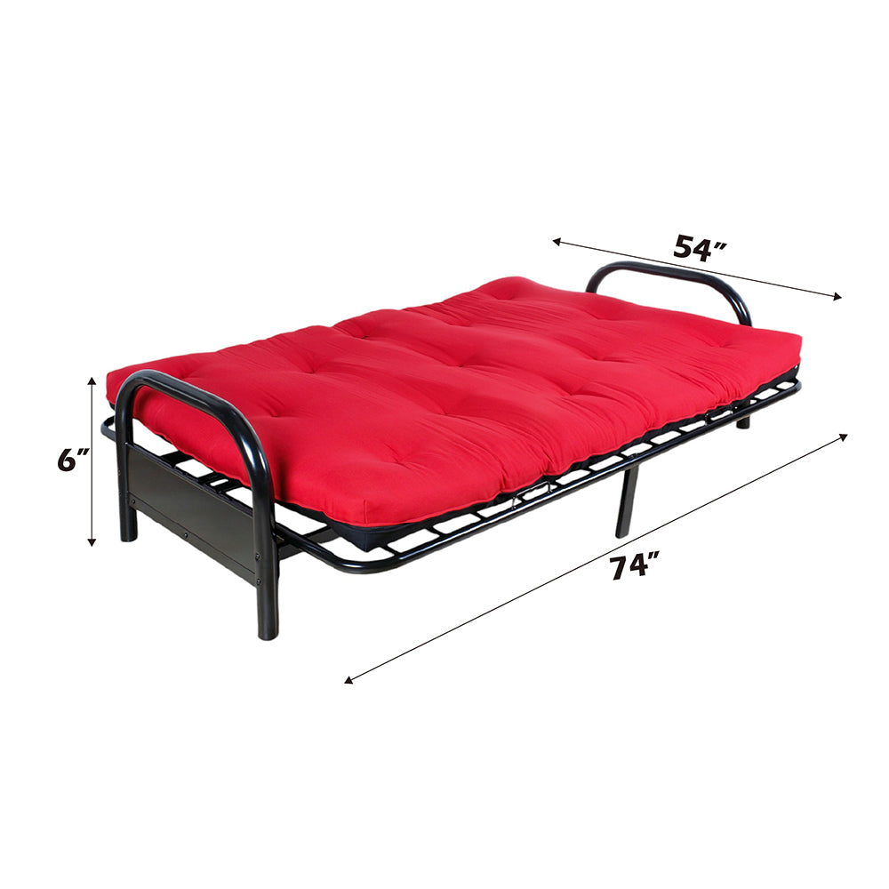 Nabila Red & Black Poplin Fabric Full Mattress