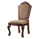 Chateau Fabric & Cherry Finish De Ville Side Chair (Set-2)