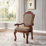 Chateau Fabric & Cherry Finish De Ville Arm Chair (Set-2)