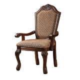 Chateau Fabric & Cherry Finish De Ville Arm Chair (Set-2)