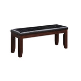 Urbana Black Synthetic Leather & Cherry Finish Bench