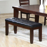 Urbana Black Synthetic Leather & Cherry Finish Bench