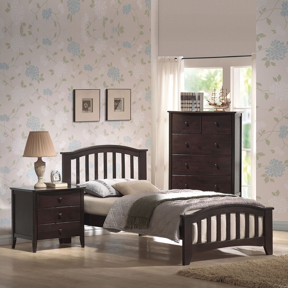 San Dark Walnut Finish Marino Twin Bed