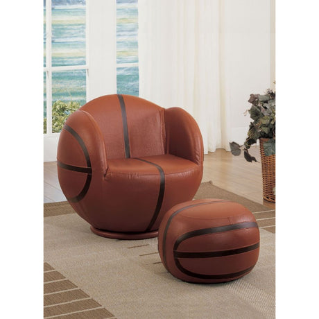 All Brown & Black Pu Star Accent Chair