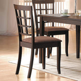 Cardiff Dark Brown Microfiber & Espresso Finish Side Chair (Set-2)