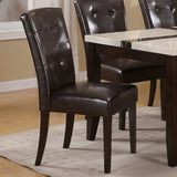 Britney Espresso Synthetic Leather & Walnut Finish Side Chair (Set-2)