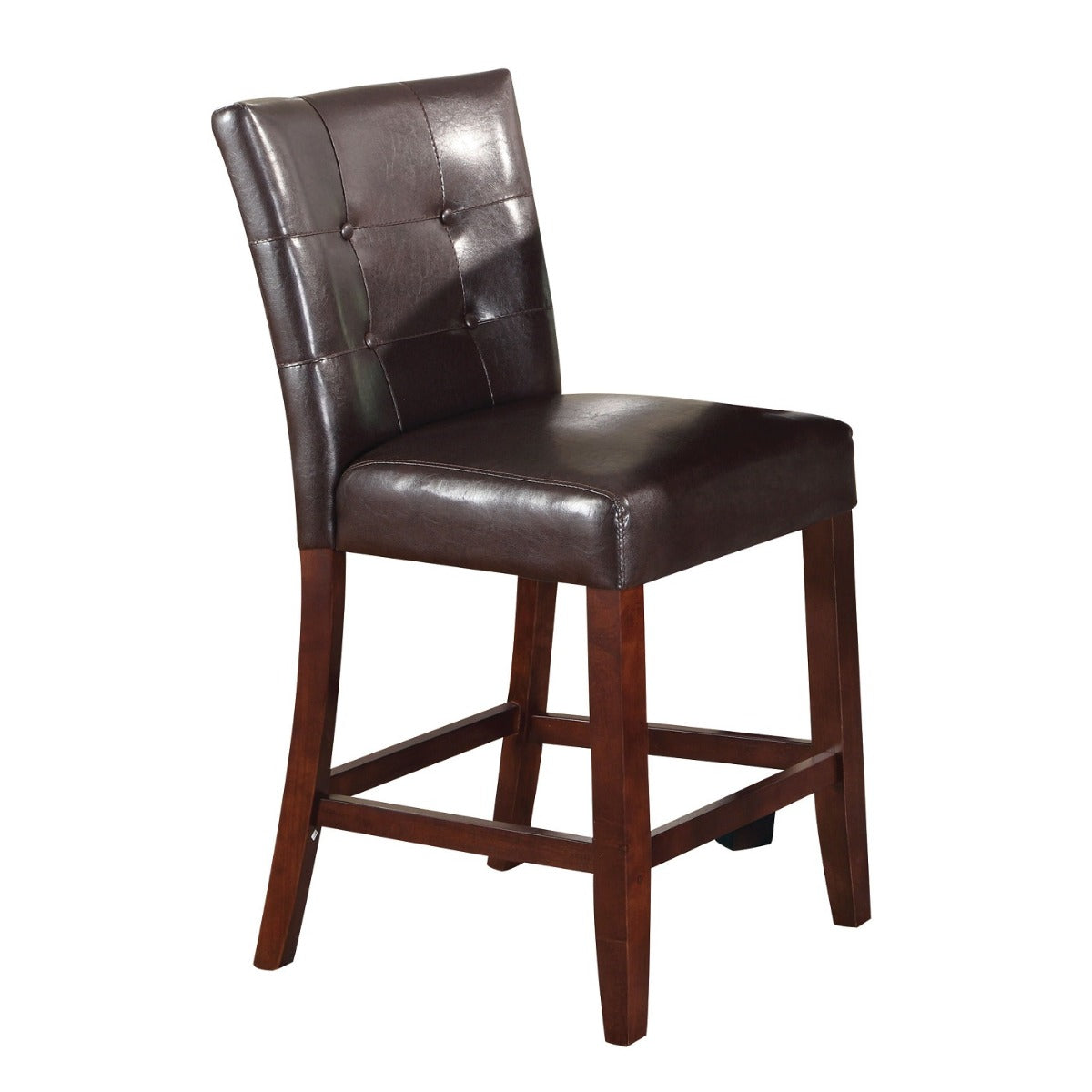 Britney Espresso Synthetic Leather & Walnut Finish Counter Height Chair (Set-2)