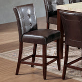 Britney Espresso Synthetic Leather & Walnut Finish Counter Height Chair (Set-2)