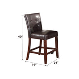 Britney Espresso Synthetic Leather & Walnut Finish Counter Height Chair (Set-2)