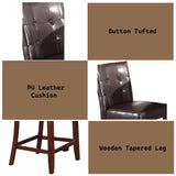 Britney Espresso Synthetic Leather & Walnut Finish Counter Height Chair (Set-2)