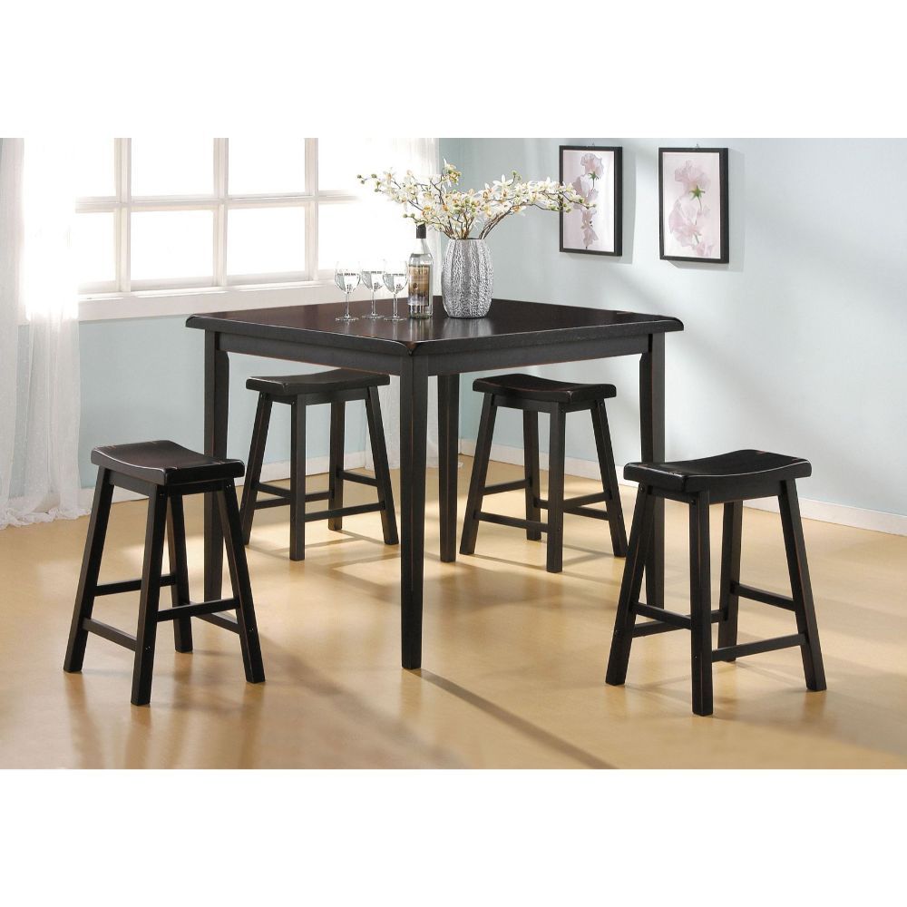 Gaucho Black Finish Counter Height Set