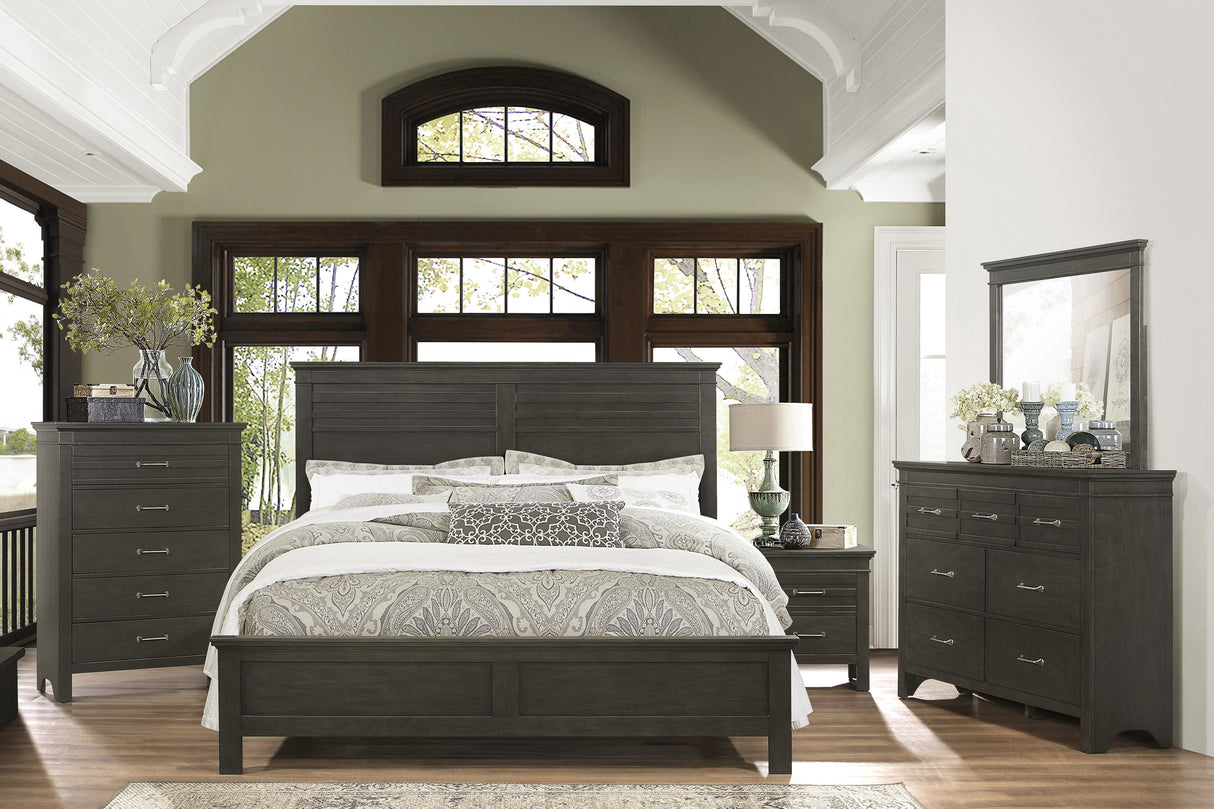 Farm Charcoal Gray California King Bed