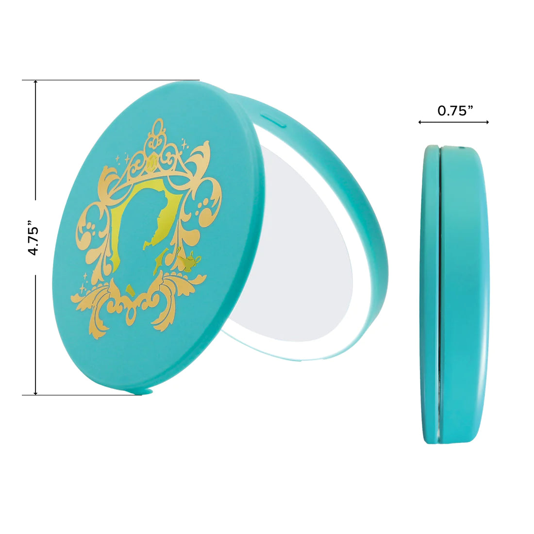 Jasmine Compact Mirror with Wireless Power Bank Charging Base