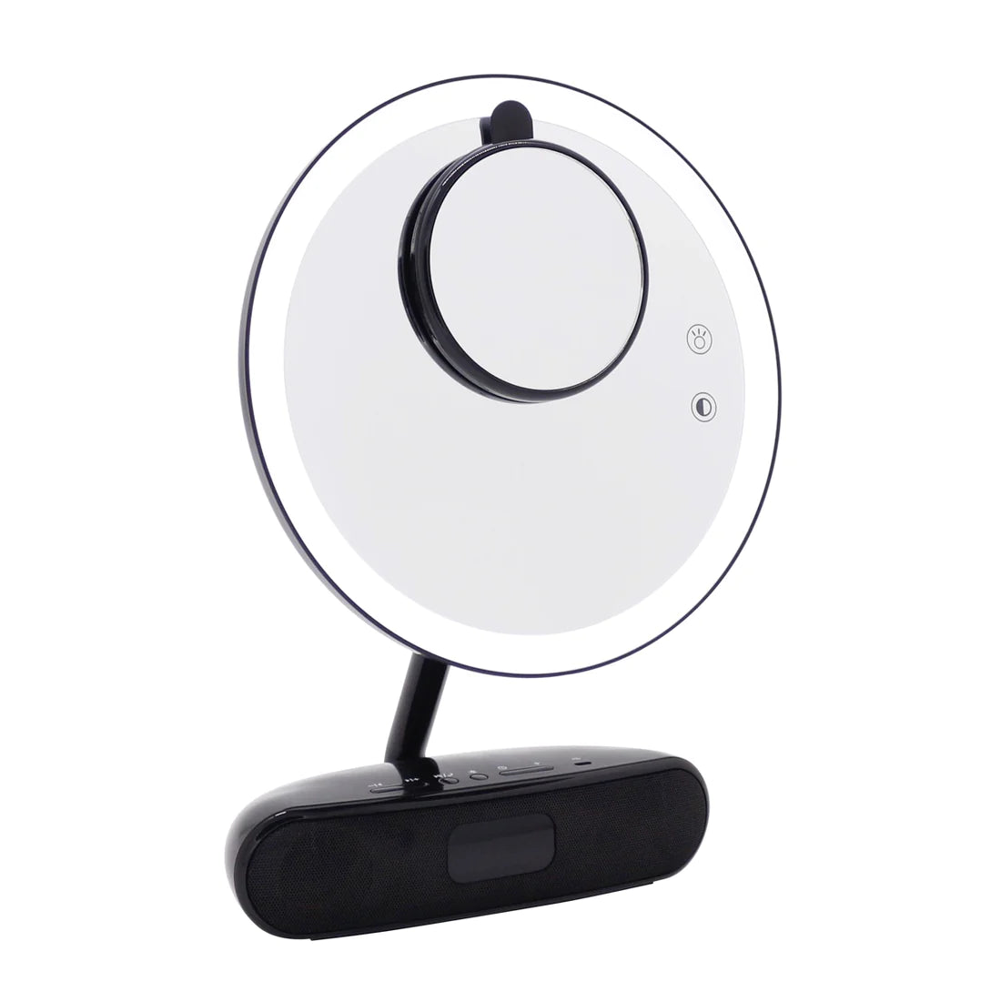 Melody 9-inch Round Duotone Makeup Mirror with Bluetooth Speakers