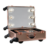 SlayCase® XL Vanity Travel Train Case in Rose Gold Bling